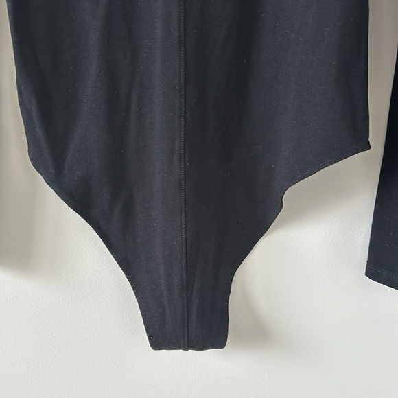 Target A New Day Mock Neck Black Bodysuit Long Sleeve Tight Top Casual Basic - Picture 8 of 9